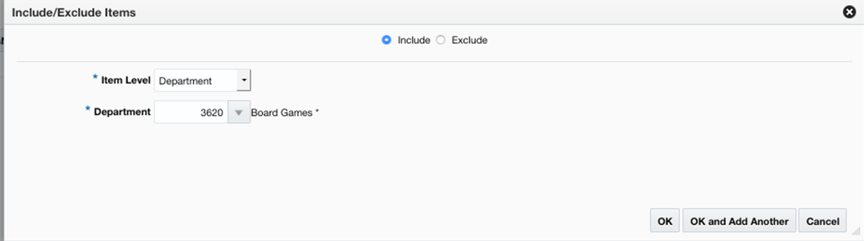 Include/Exclude Items