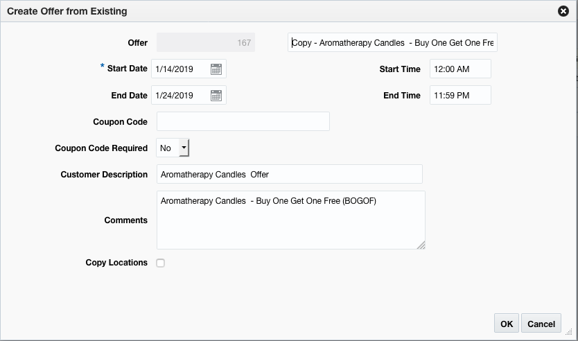 Create Offer from Existing