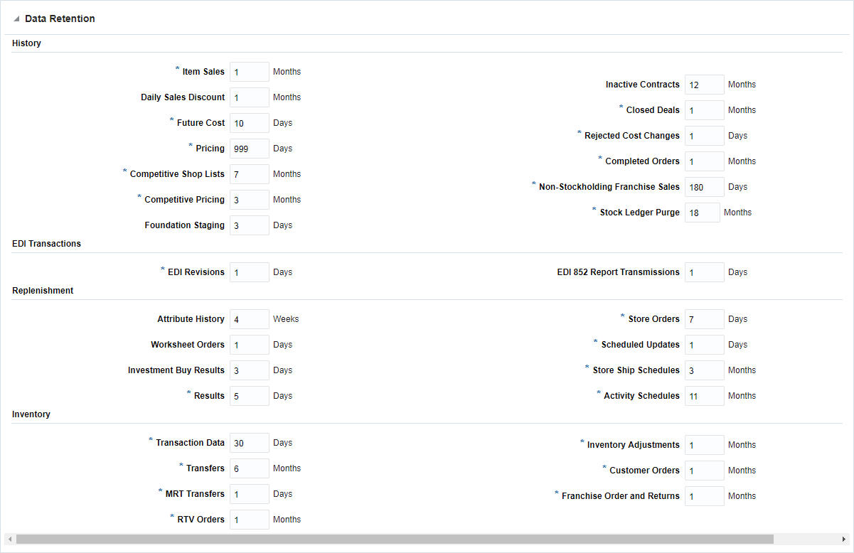 Data Retention section