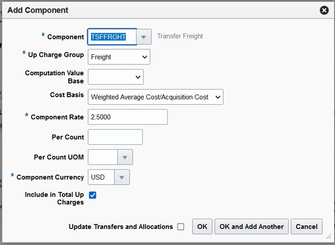 Add Component window