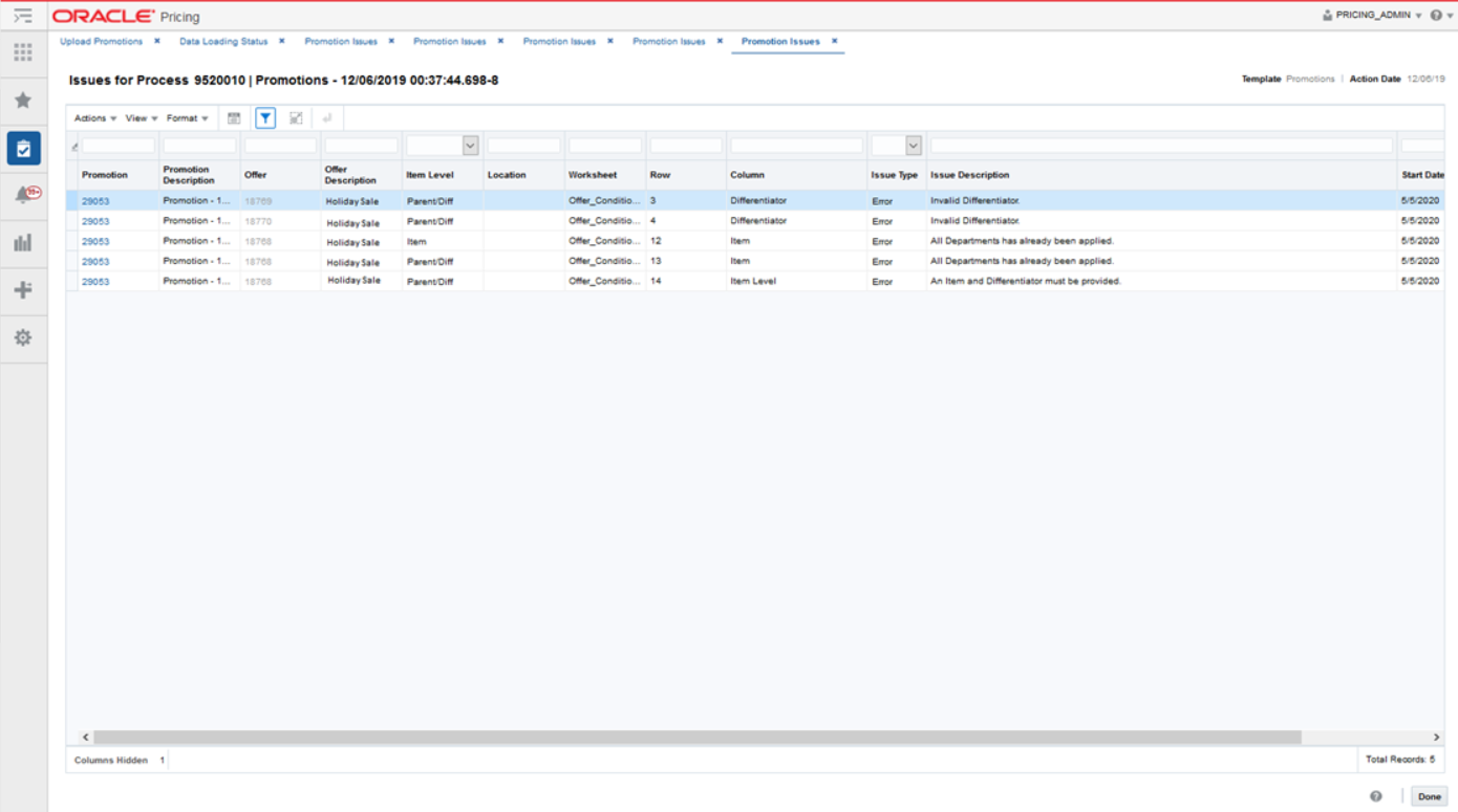 Clearance Issues Page