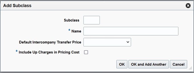 Add Subclass window