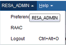 Log out option menu