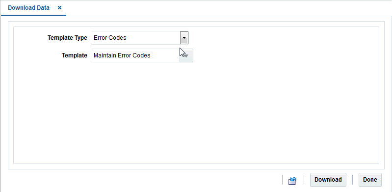 Download Data Window for a Template Download