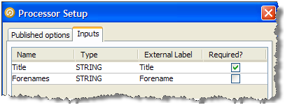 Processor Setup