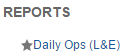 This image shows the favorited report listed under the Reports side menu.