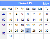 This image shows the same date as yesterday in the previous financial year.