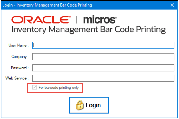 This image shows the log in screen.