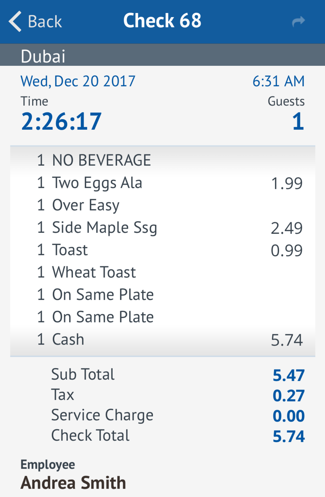 This image shows the check detail view.