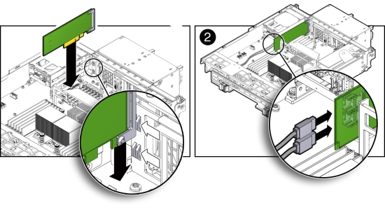 image:Figure showing how to install the internal PCIe card.