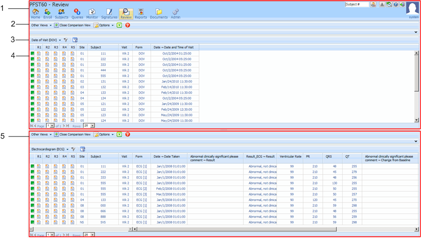 Graphic. Data Viewer Record Comparison View components. Surrounding text describes 206589.bmp.