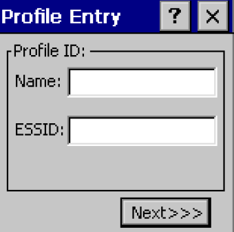 This figure shows the Wireless LAN Profile Entry dialog box for the MC40.