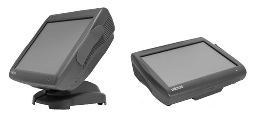 This figure shows the front and side view of the MICROS PC Workstation 2015.