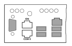 This figure shows the MICROS Workstation 5 connectors.