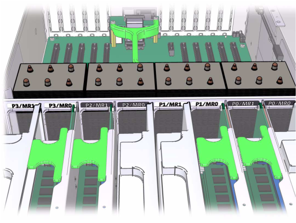 image:ZS3-4 コントローラの DIMM ライザーを示す図