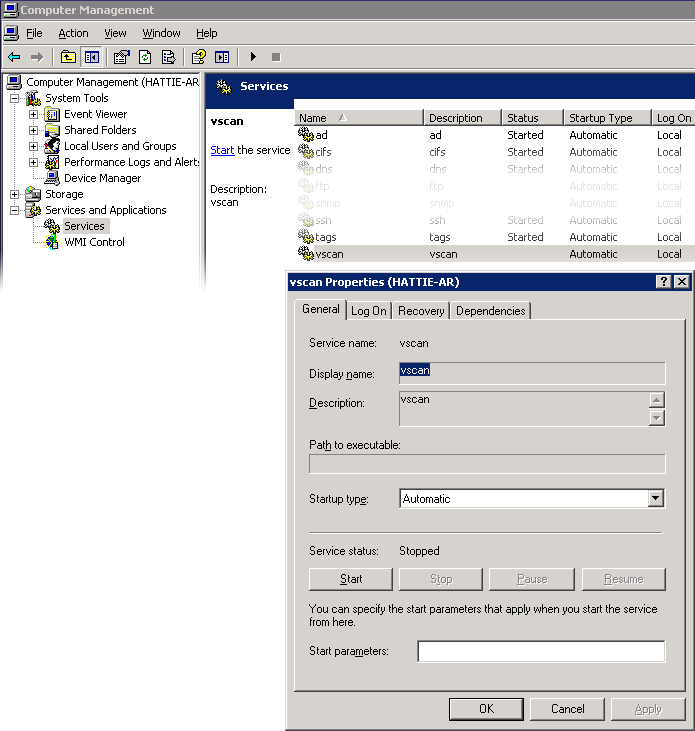 image:vscan 등록 정보