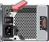 image:Illustration présentant l'emplacement d'un indicateur de statut sur l'alimentation du module de ventilateur
