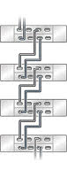 image:Illustration présentant plusieurs étagères de disques DE3 dans la même chaîne.