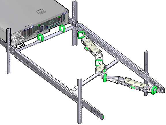 Gráfico en el que se muestra el controlador completamente extendido desde el rack image:Gráfico en el que se muestra el controlador completamente extendido desde el rack