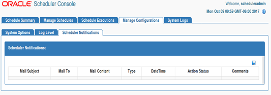 Scheduler Notifications Page