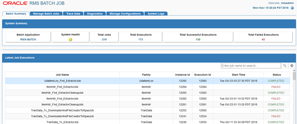 batch summary tab