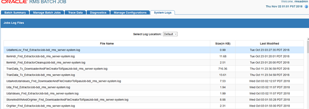 system logs