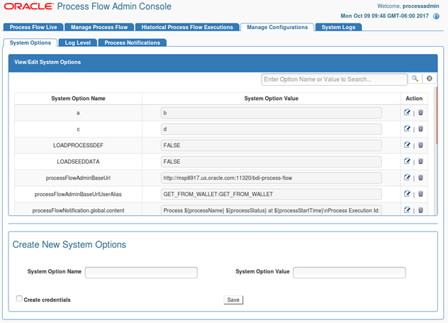 Manage Configurations Tab