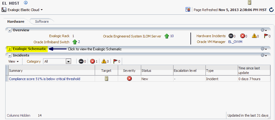 「「ハードウェア」タブ」スクリーン・ショットの例