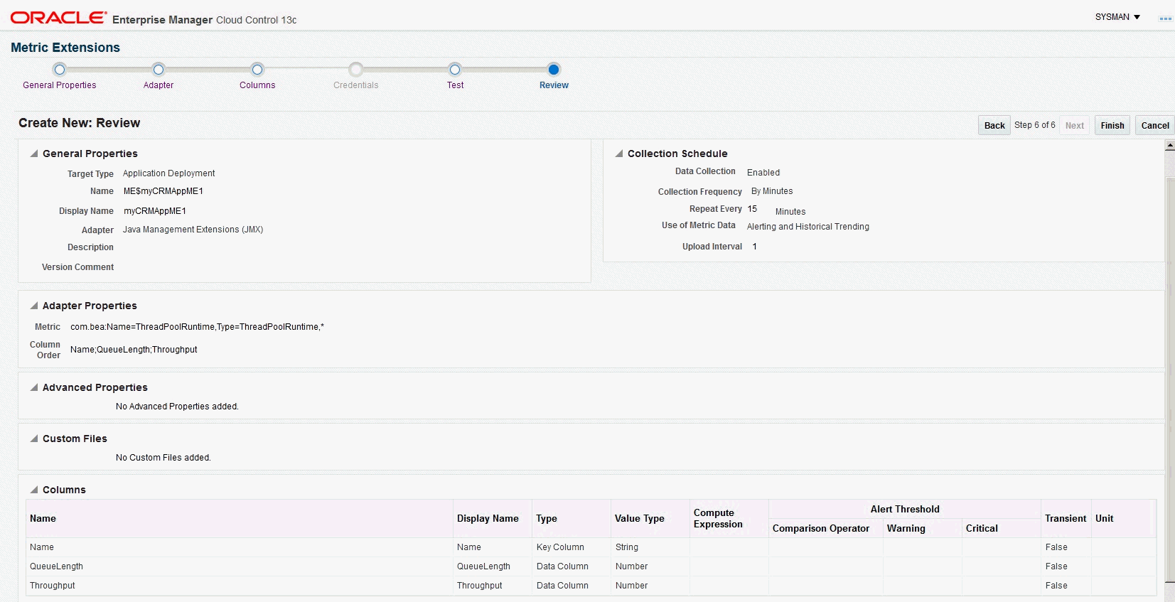画像は、メトリック拡張の確認を示しています。