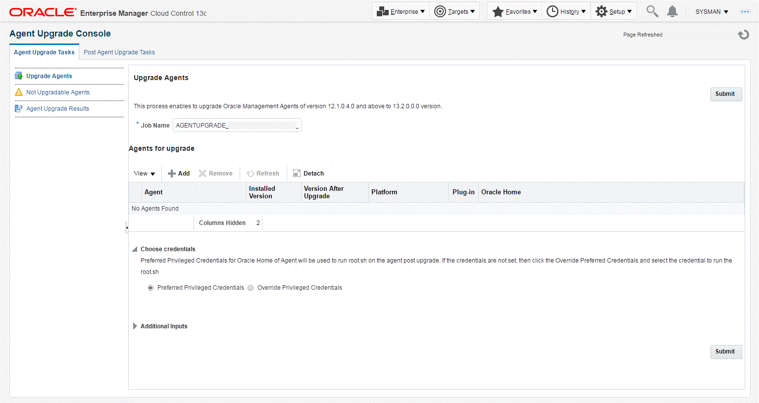 エージェント・アップグレード・コンソール エージェント・アップグレード・コンソール