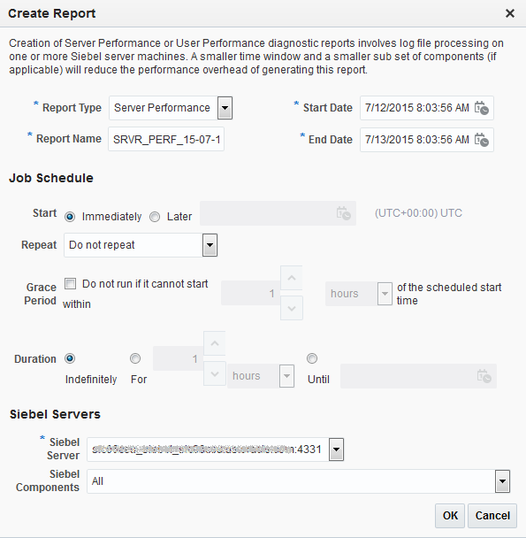 「レポートの作成」ページ