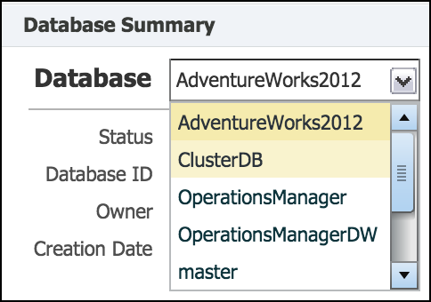 データベースの選択