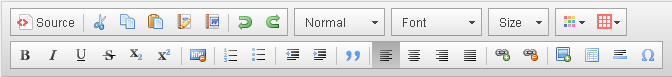 Screenshot, LargeText attribute HTML editor toolbar