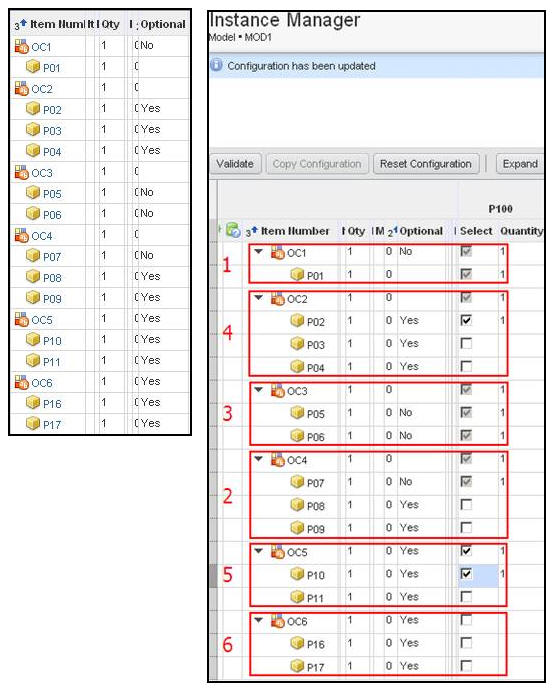 Valid options, Option Class: Model Option and Instance Mngr