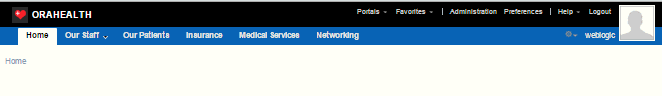 「WebCenter Portalトップ・ナビゲーション」ページ・テンプレート