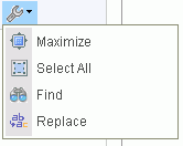 RTEの「ツール」アイコン、展開してオプションを表示