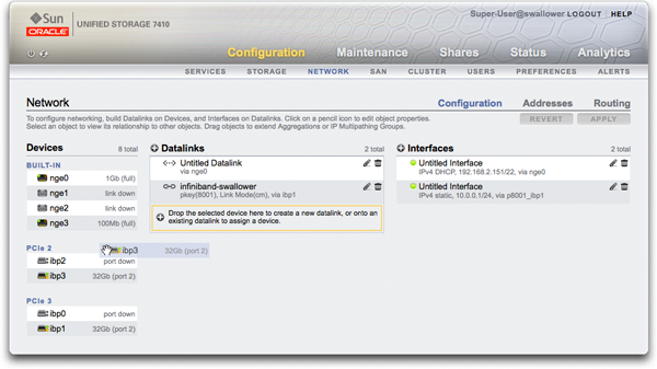 image:Datalinks and Interfaces viewed on the BUI