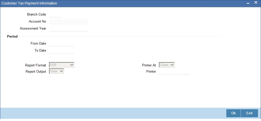 2. Oracle FLEXCUBE – Tax Payment Interface