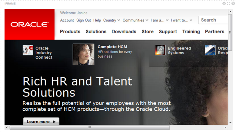 「IFrame」コンポーネント