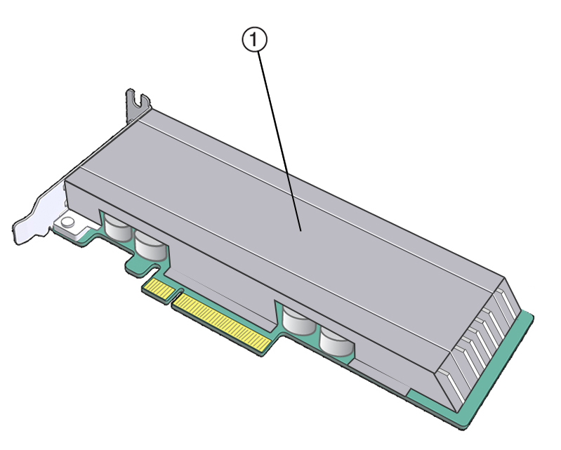 image:An illustration showing Oracle F640 Flash Card temperature sensor                     location