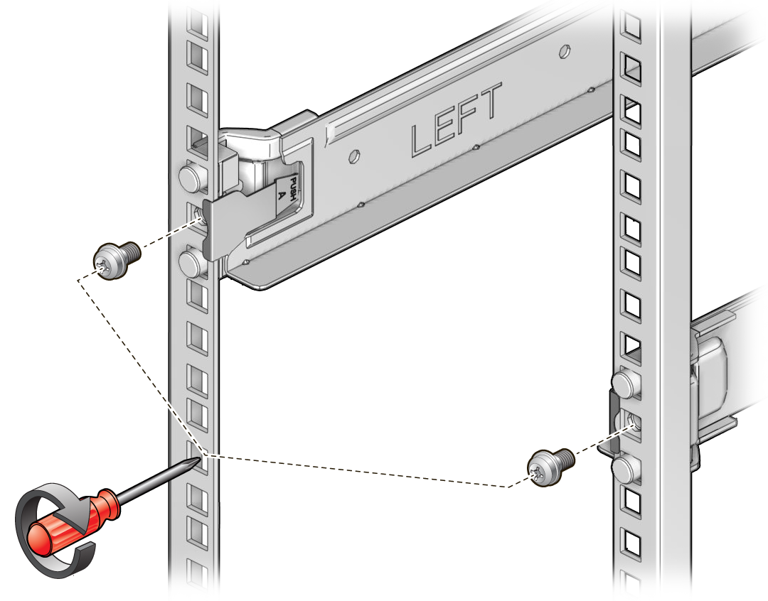 image:Install the rear rail screws.