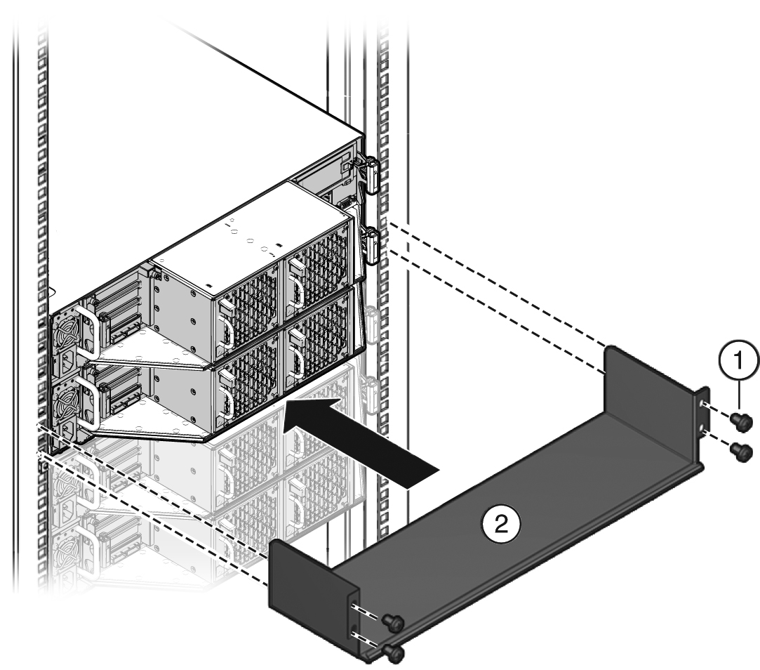 image:Graphic showing how to install the rear shipping bracket.