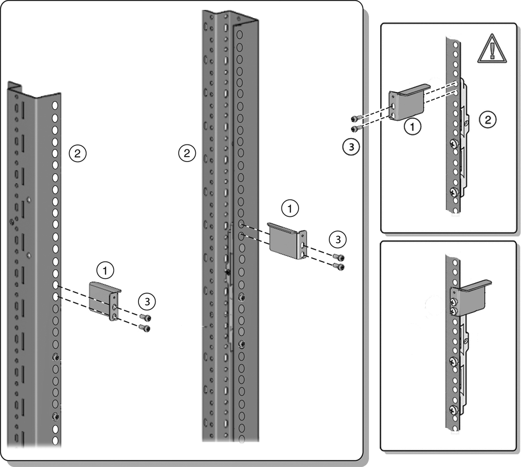 image:Graphic showing how to attach rear braces to the rear rack post.