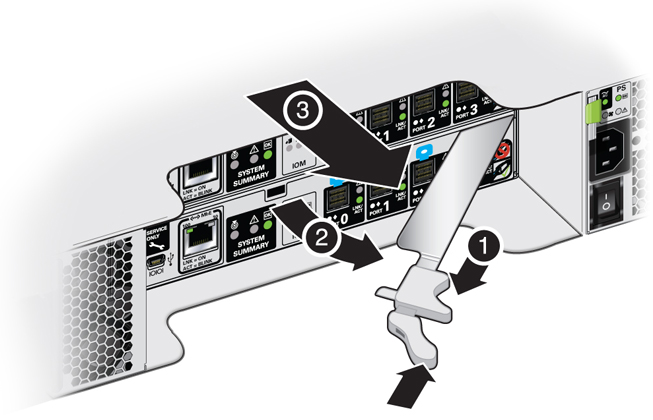 image:Picture of I/O release latch for the DE3-24C.