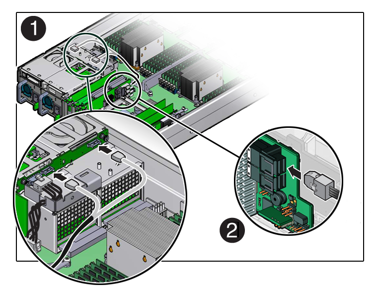 image:Install the SAS cables to the HBA and rear drives.