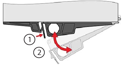 image:Picture of I/O release latch for the DE2-24P and DE2-24C.