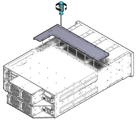 image:Figure showing how to remove the middle section of the system top cover.