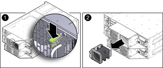 image:Picture of fan being removed from the chassis.