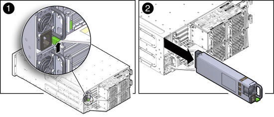 image:Figure showing how to remove a power supply.