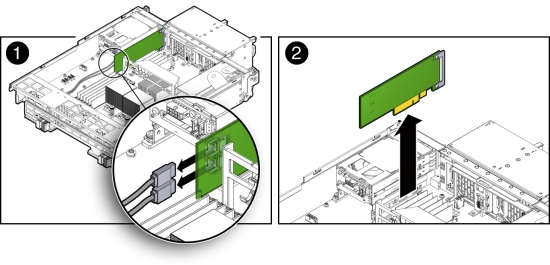 image:Figure showing how to remove the internal PCIe card.